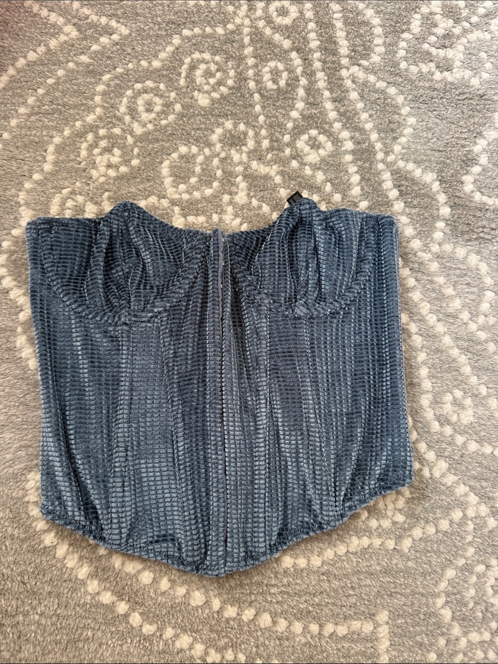 Urban Outfitters Blue Textured Bustier Top